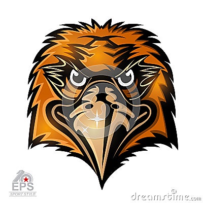 Bird head logo for any sport team hawks isolated Vector Illustration