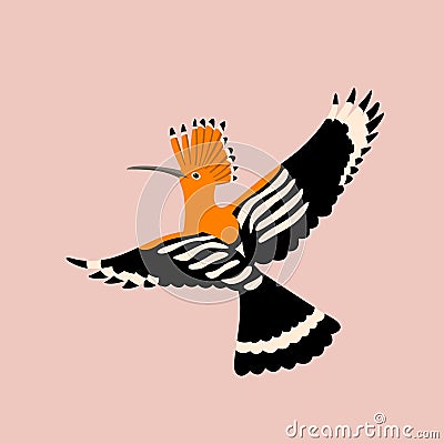 bird hoopoe vector illustration style flat silhouette set side Vector Illustration