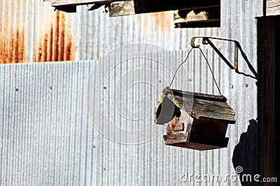 Bird House on a barn Stock Photo