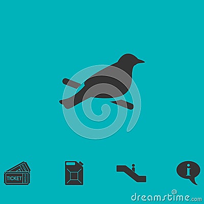 Bird icon flat Vector Illustration