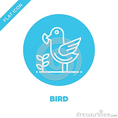 bird icon vector from global warming collection. Thin line bird outline icon vector illustration. Linear symbol for use on web Vector Illustration