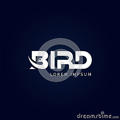 Bird Letter logo concept focus bird on B initial letter for business identity Vector Illustration