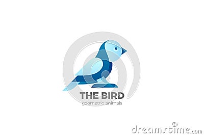 Bird Logo abstract vector design template. Owl Sparrow sitting Logotype icon Vector Illustration