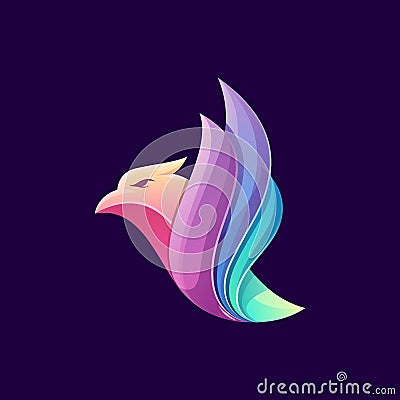 Awesome colorful bird logo design Vector Illustration