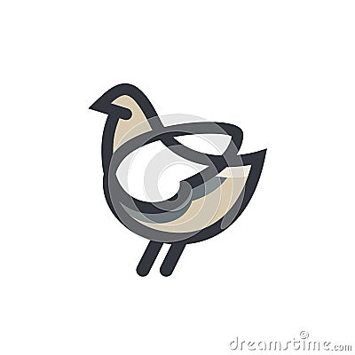 Bird Logo design linear style Vector Illustration