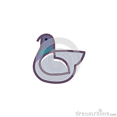 Bird Logo design linear style Vector Illustration