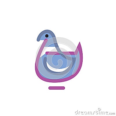 Bird Logo design linear style Vector Illustration