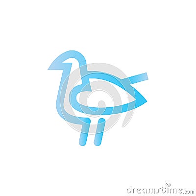 Bird logo design vector template linear style Vector Illustration