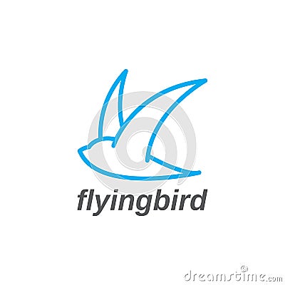 Flying bird logo vector design template Vector Illustration