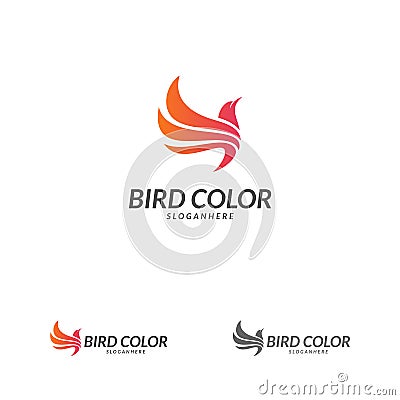 Bird logo vector. Flying Bird Logo design vector template. Dove Pigeon Logotype concept icon Vector Illustration