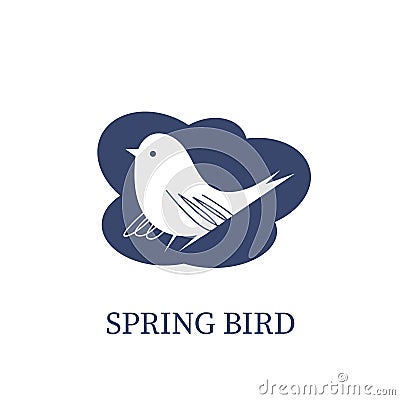 Bird logo. Vector logo. Simple flat concise design Vector Illustration