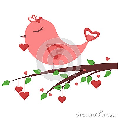Bird in love Vector Illustration