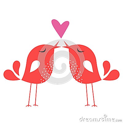 Bird love card Vector Illustration