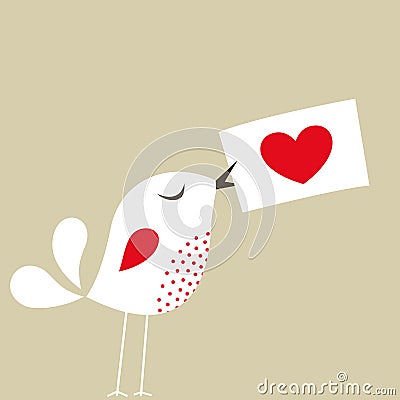 Bird love card Vector Illustration