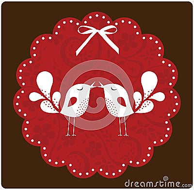 Bird love card Vector Illustration