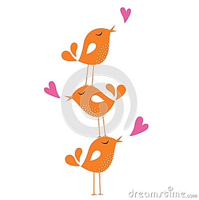 bird love card Vector Illustration