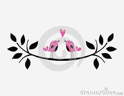 Bird love card Vector Illustration