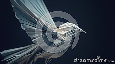 A bird made out of paper with wings, AI Stock Photo