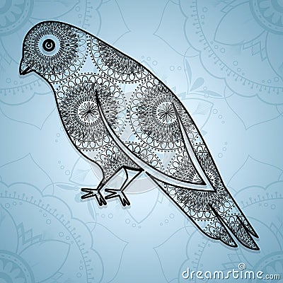 Bird mandala boho style Vector Illustration