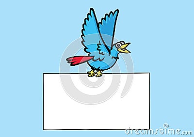 Bird Message Vector Illustration