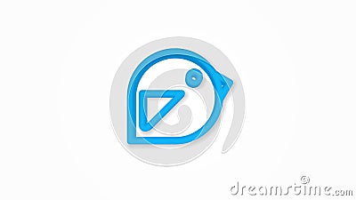 bird, message symbol, tweet realistic icon. 3d line vector illustration. Top view Vector Illustration