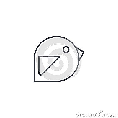 Bird, message symbol, tweet thin line icon. Linear vector symbol Vector Illustration