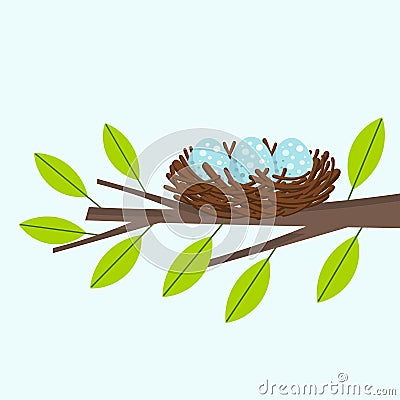 Bird nest Vector Illustration