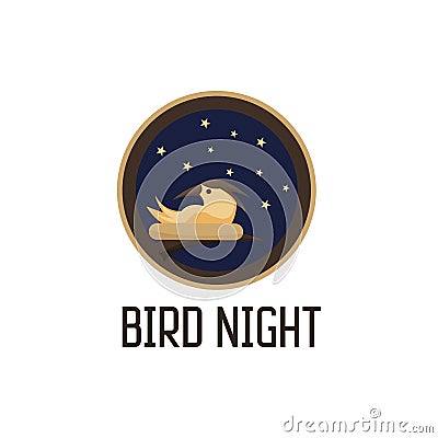 Bird night vector illustration design Cartoon Illustration