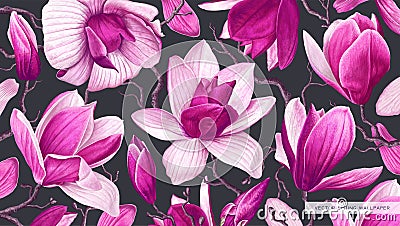 Floral wallpaper, lock screen, screen saver on your computer, laptop or tablet. Vector Illustration