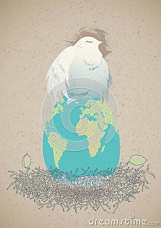 The Bird of Peace Vector Illustration