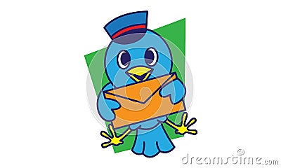 Bird Postman Vector Illustration