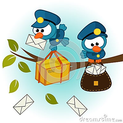 Bird postman Vector Illustration