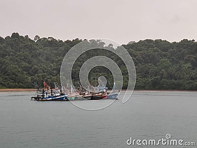 Bird`s eye view of tropical islands in the ocean. Koh Chang Island, Trat, Thailand. Editorial Stock Photo