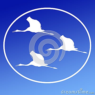 Bird Sarus Crane Stork Logo Banner Background Image Stock Photo