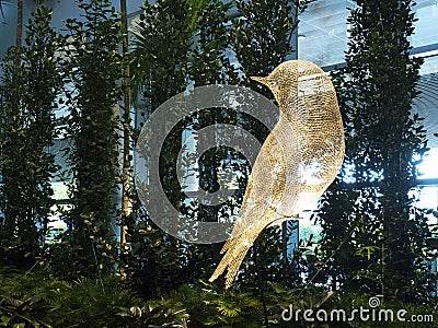 Bird Sculpture at Changi International Airport, Terminal 4 Stock Photo