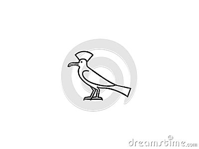 Bird shape, sketch, art or drawing isolated on white background. Stock Photo