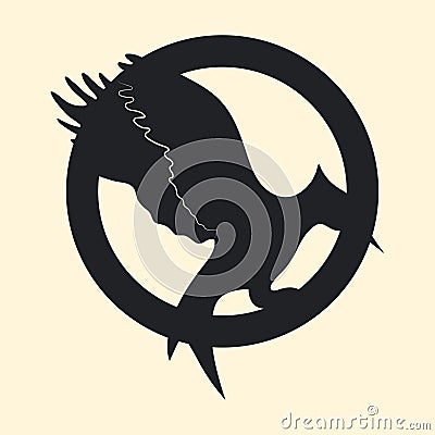 Bird sign Mockingjay. Vector illustration. Vector Illustration