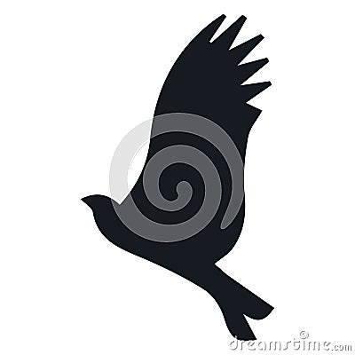 Bird silhouette icon Vector Illustration