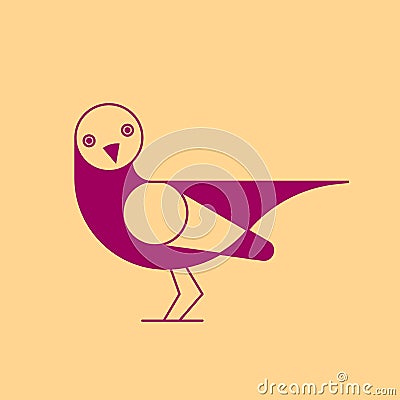 Bird simple geometric logo. Pigeon icon Vector Illustration