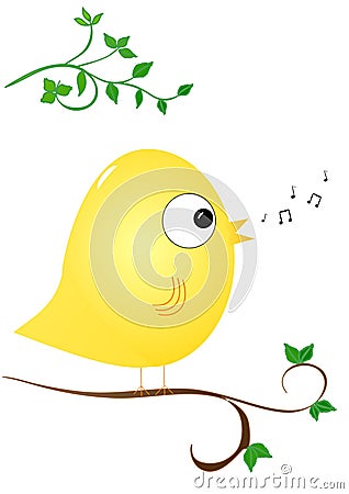 Bird singing Stock Photo