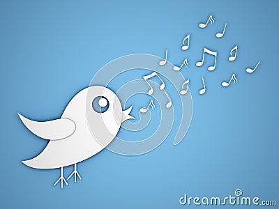 Bird singing Stock Photo