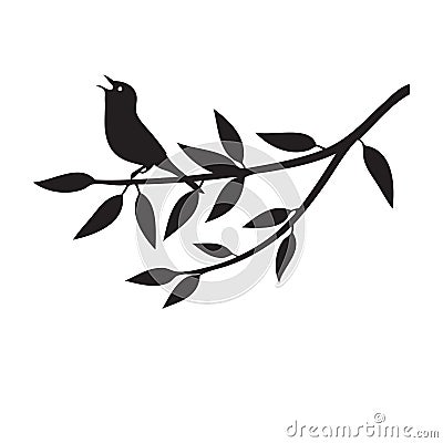 Songbird silhouette Vector Illustration