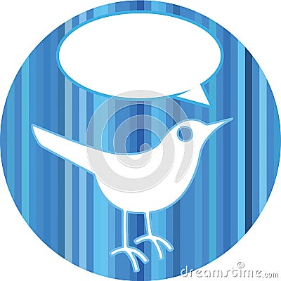 Bird with speech bubble Stock Photo