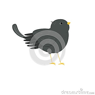 Web Bird Starling isolated on white background Vector Illustration