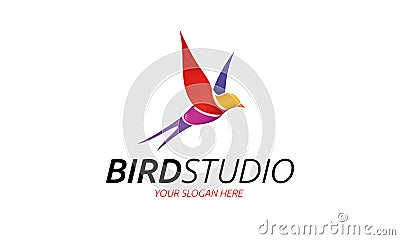 Bird Studio Logo Vector Illustration