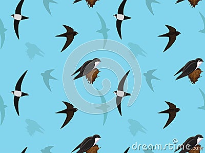 Bird Swift Wallpaper Vector Illustration