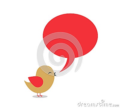 Bird with talking bubble Vector Illustration