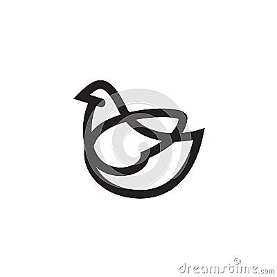 Bird template in linear style Vector Illustration