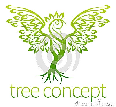 Bird Tree Concept Vector Illustration