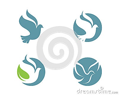 Bird Dove Logo Template Vector Illustration